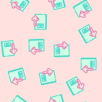 Notepad download file vector seamless pattern 스톡 일러스트