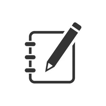 Notepad edit document with pencil icon. Vector illustration. Business concept Stock Illustration