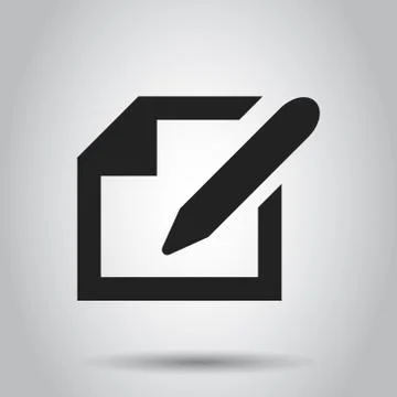 Notepad edit document with pencil icon. Vector illustration. Business concept Illustrazione stock
