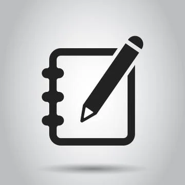 Notepad edit document with pencil icon. Vector illustration. Business concept Stock Illustration