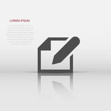 Notepad edit document with pencil icon. Vector illustration. Business conce.. Illustrazione stock