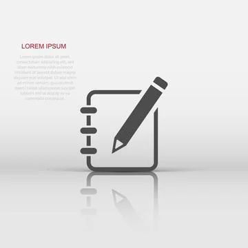 Notepad edit document with pencil icon. Vector illustration. Business conce.. 스톡 일러스트
