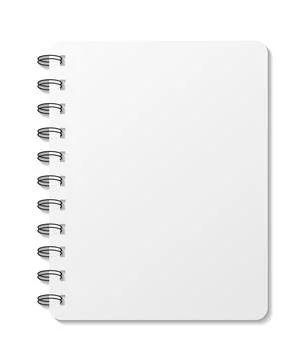 Notepad empty white realistic mockup isolated on transparent background. For 库存插图