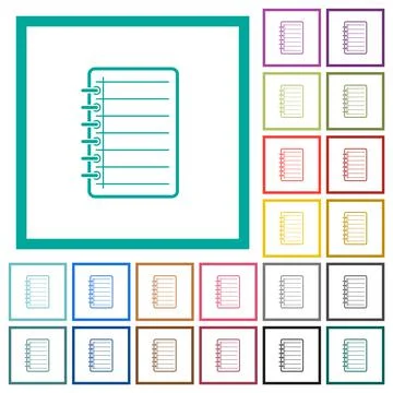 Notepad flat color icons with quadrant frames イラスト素材