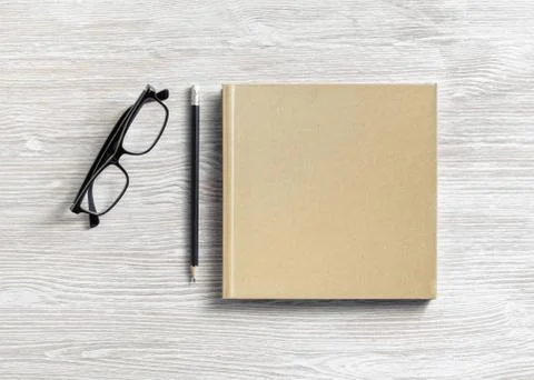Notepad, glasses, pencil Stock Photos