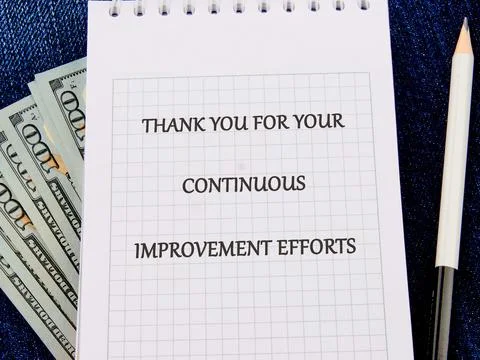 A notepad with a grid pattern displays the message expressing gratitude for.. Stock Photos