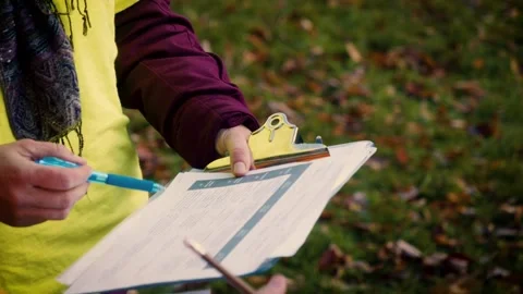 Notepad Hand outside Stock Footage 273710297