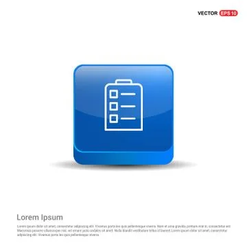 Notepad icon - 3d Blue Button Stock Illustration
