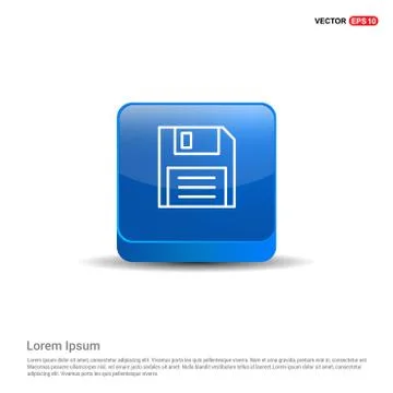 Notepad icon, flat design. - 3d Blue Button Stock Illustration