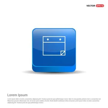 Notepad icon, flat design - 3d Blue Button Stock Illustration