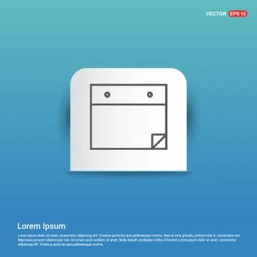 Notepad icon, flat design - Blue Sticker button Stock Illustration