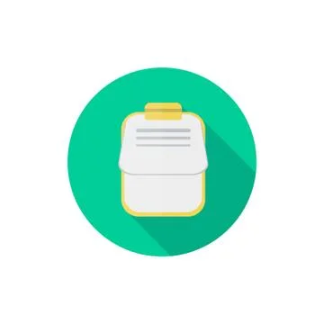 Notepad icon in a flat design with long shadow isolated Stock Illustration