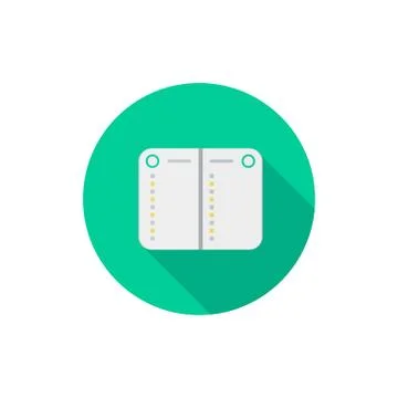 Notepad icon in a flat design with long shadow isolated Stock Illustration
