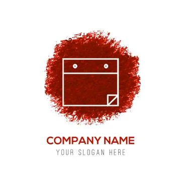 Notepad icon, flat design - Red WaterColor Circle Splash Stock Illustration