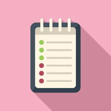 Notepad icon flat vector. Person time Stock Illustration