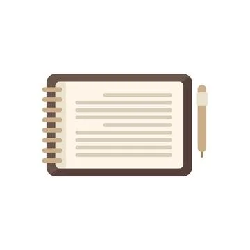 Notepad icon flat vector. Write paper Stock Illustration
