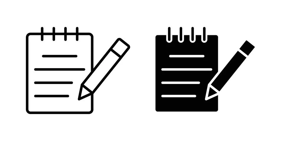 Notepad icon illustration. Pixel perfect vector graphics Stock Illustration