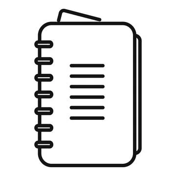 Notepad icon outline vector. Note book Illustrazione stock