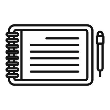 Notepad icon outline . Write paper Stock Illustration