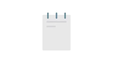 Notepad icon with a pen symbolizing note-taking or writing tasks. Stock Footage 334021202