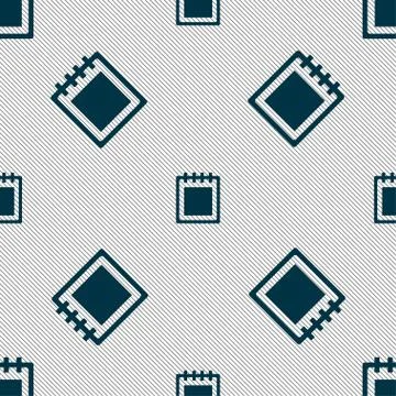Notepad icon sign. Seamless pattern with geometric texture. Vector Stock Illustration
