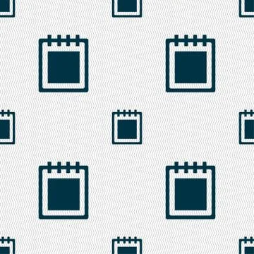Notepad icon sign. Seamless pattern with geometric texture. Vector Illustrazione stock