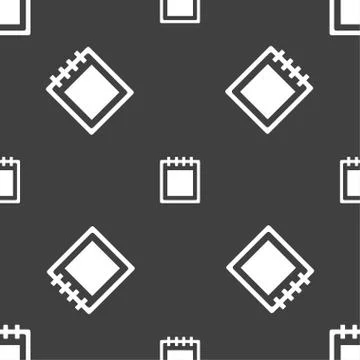 Notepad icon sign. Seamless pattern on a gray background. Vector イラスト素材