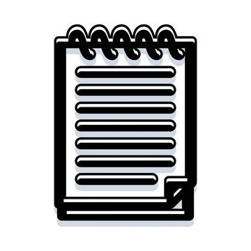 Notepad icon with spiral binding for notes Ilustración de archivo