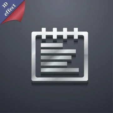 Notepad icon symbol. 3D style. Trendy, modern design with space for your text Stock Illustration