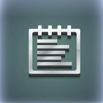 Notepad icon symbol. 3D style. Trendy, modern design with space for your text . Stock Illustration