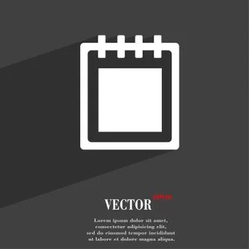 Notepad icon symbol Flat modern web design with long shadow and space for you Ilustración de archivo