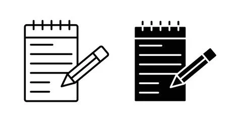 Notepad icon symbol. Flat Vector illustration Stock Illustration