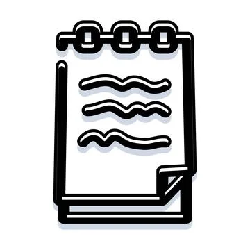 Notepad icon with text for record keeping Stock Illustration