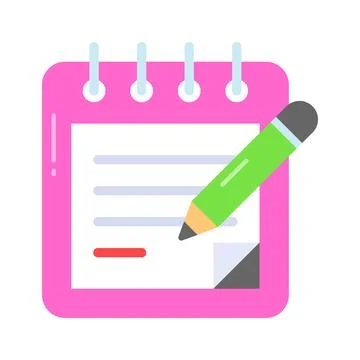 Notepad icon in trendy flat style, customizable vector イラスト素材