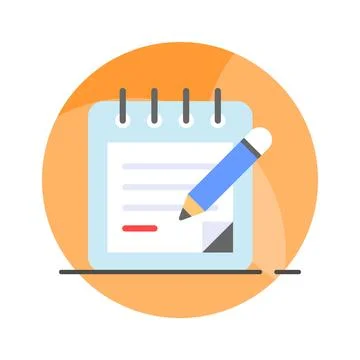 Notepad icon in trendy flat style, customizable vector Illustrazione stock