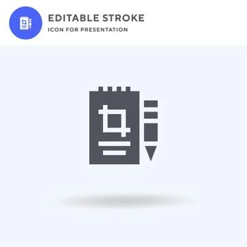 Notepad icon vector, filled flat sign, solid pictogram isolated on white, log Illustrazione stock