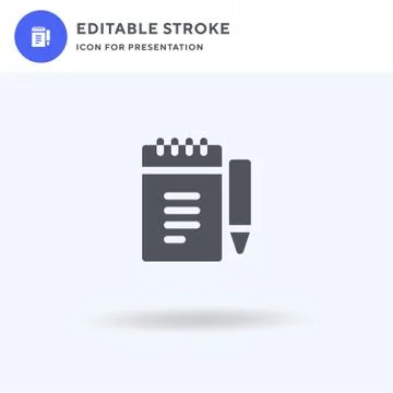 Notepad icon vector, filled flat sign, solid pictogram isolated on white, log Illustrazione stock