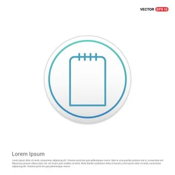 Notepad icon - white circle button Stock Illustration