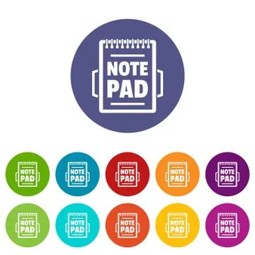 Notepad icons set vector color イラスト素材
