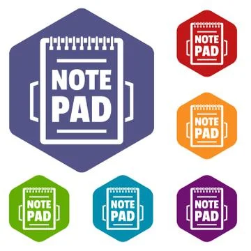 Notepad icons vector hexahedron 스톡 일러스트