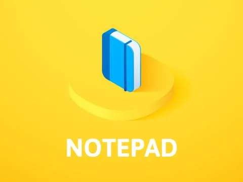 Notepad isometric icon, isolated on color background Stock Illustration