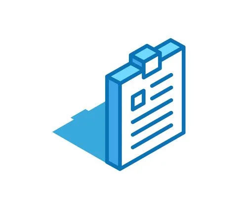 Notepad isometric icon. Tablet, exercise book, notebook 3D line symbol. Stock Illustration