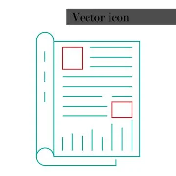 Notepad, journal with entries icon. Vector illustration book, notebook for re Stock Illustration
