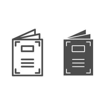 Notepad line and glyph icon. Notebook vector illustration isolated on white. Pad Illustrazione stock