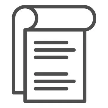 Notepad line icon. Sheet of paper vector illustration isolated on white Illustrazione stock