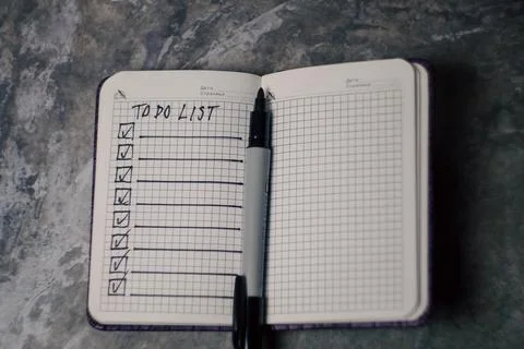 Notepad with a list of cases Stock Photos