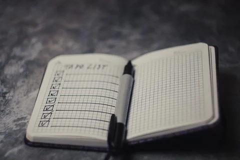 Notepad with a list of cases Stock Photos