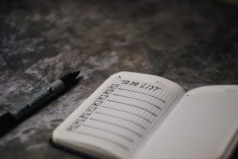 Notepad with a list of cases Stock Photos