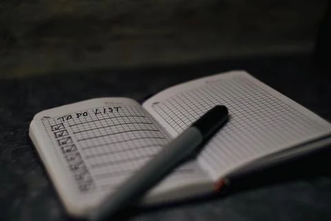 Notepad with a list of cases Stock Photos