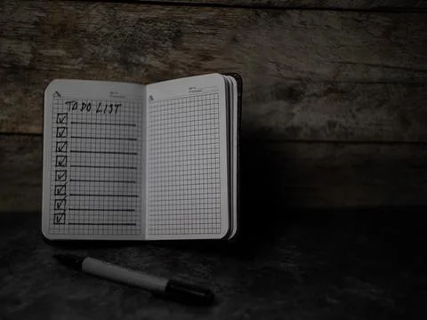 Notepad with a list of cases Stock Photos